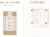 武汉宝业中心_1室1厅1卫 建面119平米