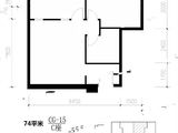 清城国际中心_C座74平户型 建面74平米