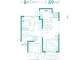 金辉优步花园_3室2厅1卫 建面89平米