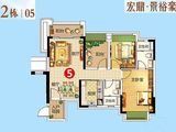 宏宇景裕豪园_3室2厅2卫 建面88平米