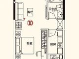 恒大中央广场_1室1厅1卫 建面55平米