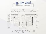 格盟低碳城龙湖壹號_2室2厅1卫 建面102平米