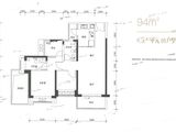 鸿荣源壹成中心_3室2厅2卫 建面94平米